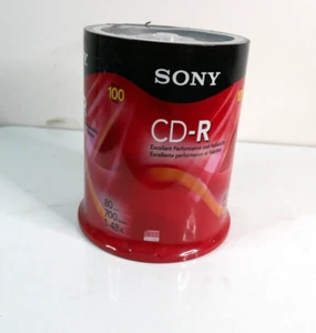 100 Pack Sony CD-R 700MB 80min 1-48x Blank Storage Media Discs CDs, NEW Sealed - Picture 1 of 3