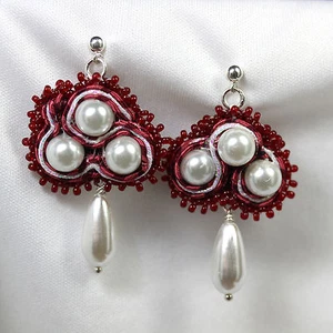 Soutache Ohrringe mit Sterling Silber 0,925 Pfosten - Bild 1 von 2