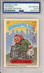 SIGNED Tom Bunk 1986 Topps Garbage Pail Kids GPK Greta Garbage #141b PSA DNA COA - Picture 1 of 2