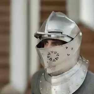 Medieval Close Armor Helmet Replica Medieval Gothic Knight Costume Helmet - Bild 1 von 6