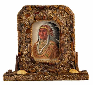 Marco de fotos de mesa de arte popular antiguo ¡ENVÍO GRATUITO EN EE. UU.! - Imagen 1 de 9