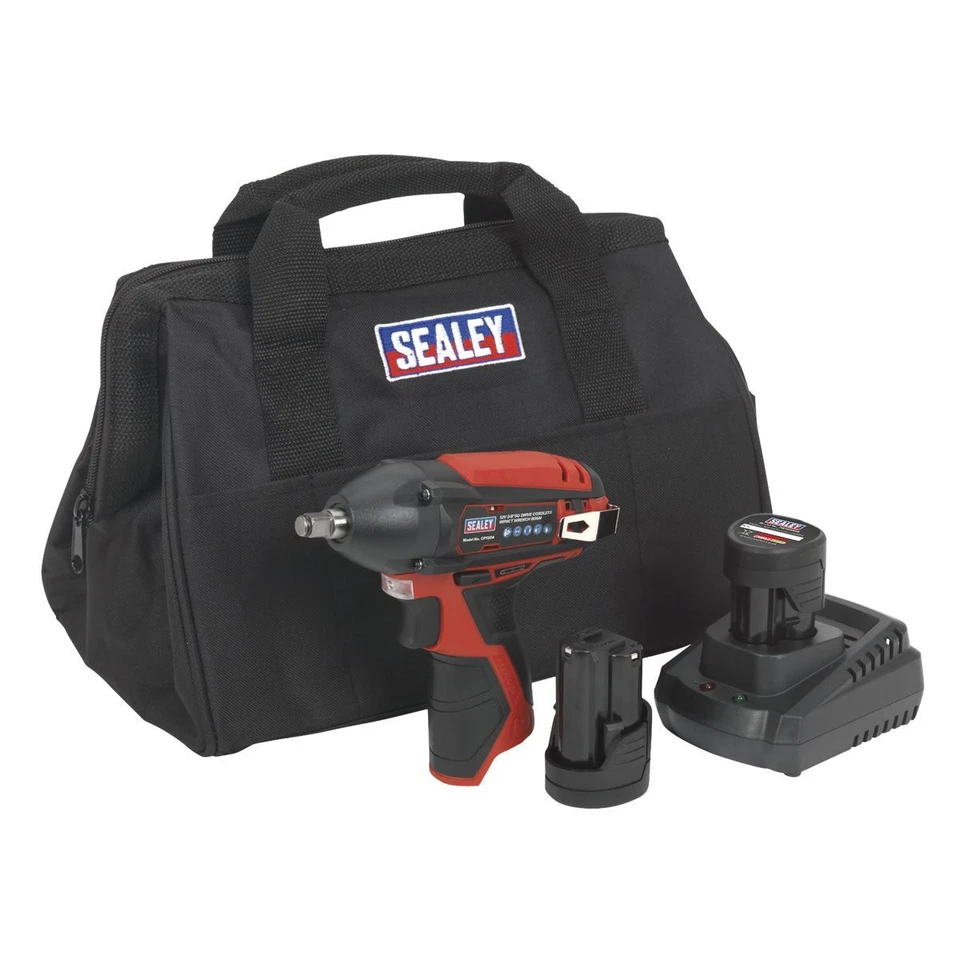 Sealey CP1204KIT 12V Impact Wrench Kit 3/8"Sq Drive with 2 Batteries
