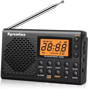 Portable FM/AM/SW Radio Receiver Digital LCD Display Clock Loud Speaker+Earphone - Picture 1 of 8