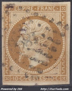 FRANCE EMPIRE NON DENTELE N° 13Ba BISTRE BRUN OBLITERATION PC - TB MARGES - Picture 1 of 2