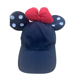 Disney Parks Minnie Mouse Ears Hat Black Snapback Polka Dots Cap Hat Adult - Picture 1 of 10