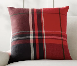 Pottery Barn McKinley Plaid Pillow Cover 24x24" Christmas Cabin Farmhouse NWT - Picture 1 of 6