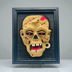 Vintage Animated Halloween Lighted Bloody Skeleton Zombie Pirate 14"x12" - Picture 1 of 14