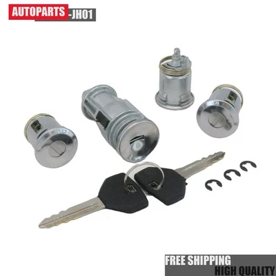 Juego de cilindros de bloqueo de encendido y puerta cromados y llaves para Jeep Wrangler TJ 2002-2006 Foto 1 de 4