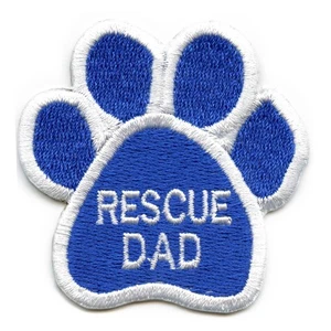 Rescue Dad Patch Animal Lover Embroidered Iron On - Picture 1 of 2