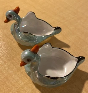 Antique Bird Salt Cellar Dip Noritake Swan Hand Painted Colorful Luster - Picture 1 of 10