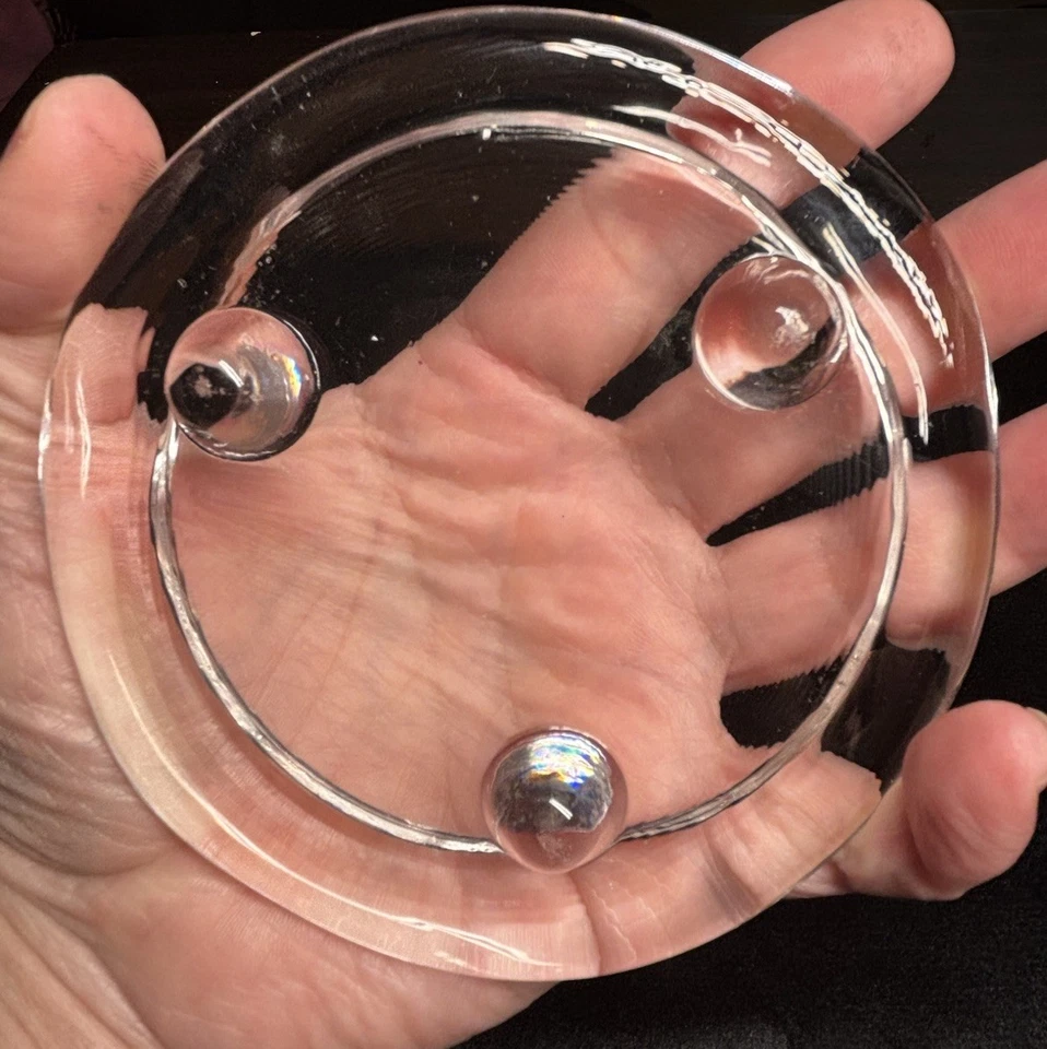 Footed Clear Glass Pillar  Jar Candle Underplate Holder Dish Fits 3” Wide Candle - Image 1 of 4