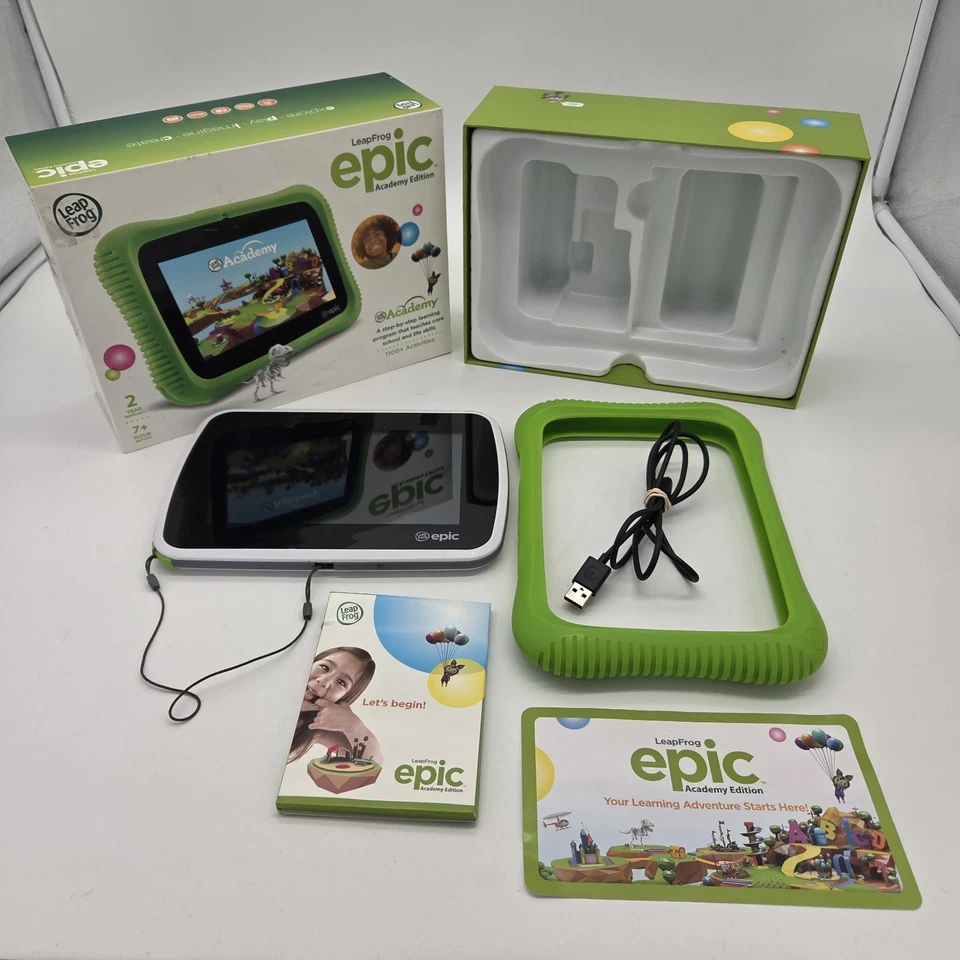 LeapPad Epic 7in Tablet Bundle W/ Stylus, Rubber Case, Box, & Charge Cable Works - Image 1 of 4