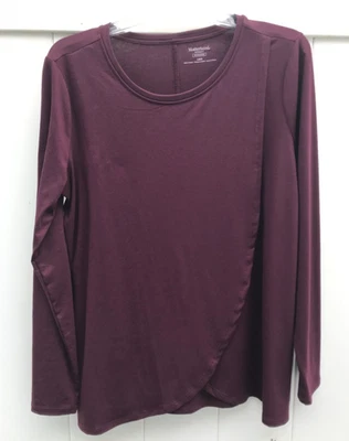 Motherhood Maternity Tulip Nursing Top Plum Round Neck Long Sleeve, Size L - Image 1 of 4