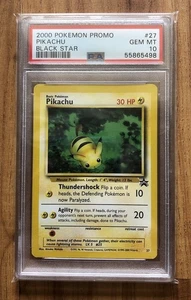 2000 Pokémon 27 Pikachu Black Star Promo Card Graded PSA 10 - Picture 1 of 2