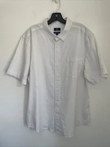 George Mens XL Classic Fit Pure White Button Down Shirt Short Sleeve - Picture 1 of 4