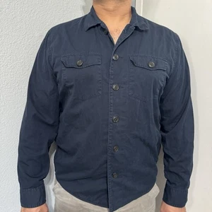 Abercrombie & Fitch Hombres Azul Abotonado Vellón Forrado Camisa Chaqueta Talla XL - Imagen 1 de 13