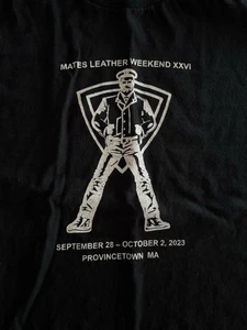 Tom Of Finland Inspired (M) Gay Men’s Black Tshirt Mates Leather Weekend Ptown - Bild 1 von 5