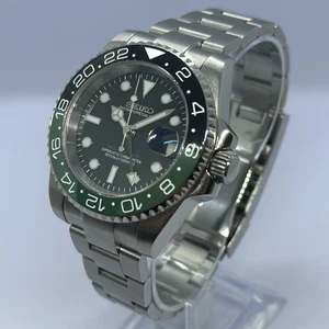 Seiko GMT Sprite Mod NH34 40mm Automatic Watch / Oyster / Jubilee / Rubber strap - Picture 1 of 16