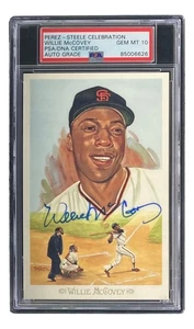 Willie McCovey Giants Signed 4x6 Perez-Steele Postcard PSA/DNA Gem MT 10 - Picture 1 of 3