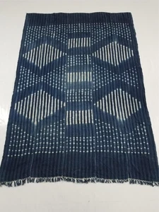 Vintage Traditional African Indigo Cotton Wall Hanging 171x119cm - Picture 1 of 11