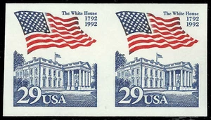 Scott 2609 - 29¢ Flag Over White House, 1992 Perforation Freak, looks imperf - Picture 1 of 2