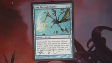 1X Peer Through Depths Champions of Kamigawa NM/EX SIGNED MTG CARD