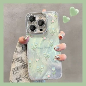 Natural Tactility Non-Slip Tulip Glitter Mobile Phone Case for iPhone 15 Pro Max - Picture 1 of 3