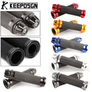 Motorcycle Handle Bar Hand Grips Rubbe Gel 7/8" For Suzuki GSXR600 750 1000 - Foto 1 di 13