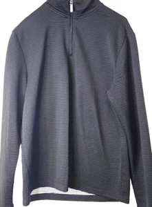 Axist Pullover Sweater L/S Shirt Men's Med Black 1/4 Zip Ribbed Mock Neck Preppy - Picture 1 of 11