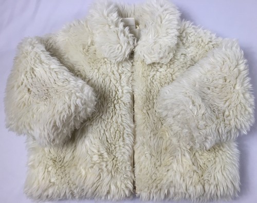 OFF WHITE Giacca in pelliccia sintetica bianca Hanna Andersson taglia 80 (10 24 mesi) soffice