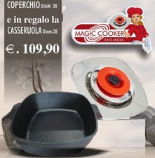 MAGIC COOKER coperchio quatondo 30x30cm inox 18/10 + 4 meravigliosi regali