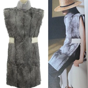 Celine Phoebe Philo Lookbook 2013 Goat Fur Cashmere Tabard Leather Belt Vest 38 - Picture 1 of 12