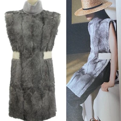 Celine Phoebe Philo Lookbook 2013 山羊毛皮羊绒 Tabard 皮革腰带背心 38 — 第 1/4 张图片