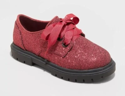 Toddler Girls' Phoebe Oxford Lace-Up Shoes Red - Cat & Jack - SIZE 11 - Image 1 of 3