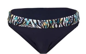 Bikinihose Gr. 48 Dunkelblau Bunt Zebra Bedruckt Damen Schwimm-Bade-Slip Neu - Bild 1 von 1