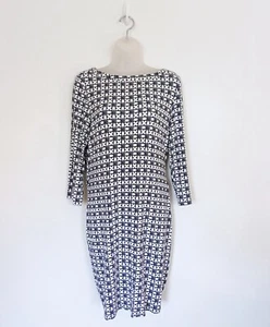 Boden Blumenkleid Größe 14 Damen blau weiß Jersey Midi Hängerchen Cottagecore - Bild 1 von 13