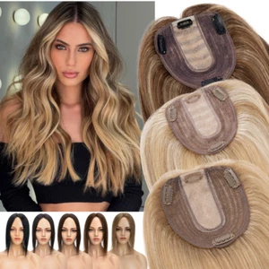 Clip In Remy Echthaar Damen Topper Toupet Toupee Seide Base Haarteil Perücke AAA - Bild 1 von 67