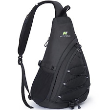 N NEVO RHINO Sling Bag for Men Women, Backpack, Day Pack 18L, 01 Black 