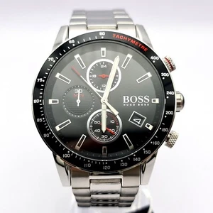 RELOJ HOMBRE BOSS HB1513509 RAFALE TONO PLATA Y NEGRO GENUINO NUEVO - Imagen 1 de 8