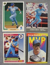 George Brett HOF MVP 1989 91 92 Upper Deck Fleer Ultra Donruss Score 4 Card Lot