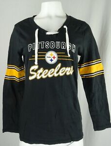 Pittsburgh Steelers NFL Women's Lace Up Line T-Shirt