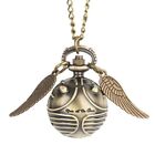 For Kids Boys Bronze Mini Ball Wings Pocket Watches Necklace Chain Lovely Gifts