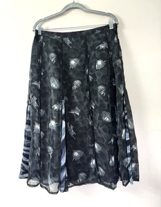 Coldwater Creek Womens M Black Midi Skirt Burnout Whimsigoth Swing Fairy Grunge - Picture 1 of 16