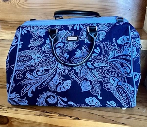 Baggallini Carry On Travel Overnight Bag Luggage Blue Paisley  - Picture 1 of 6