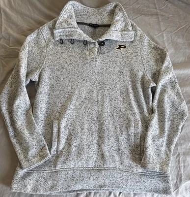 Pullover polar Champion para mujer grandes grises botones purdue Foto 1 de 4