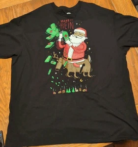 Weihnachtsmann Herren Holiday Time Weihnachten Grafik T-Shirt schwarz Make It Rein 3XL - Bild 1 von 6