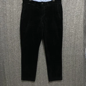 Polo Ralph Lauren Pants Mens 33x32 Black Stretch Straight Fit Corduroy Classic - Picture 1 of 11