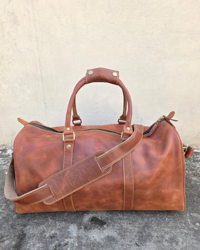 BALENCIAGA Borsone Borsone Fatto a Mano Full Gain Pelle con Scomparto Scarpe Viaggio Palestra