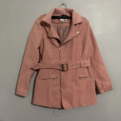 Charlotte Russe 女式夹克,尺寸 M,粉色,豌豆外套 J-250 Y2K 节日 — 第 1/4 张图片