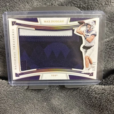 2023 National Treasures Collegiate Max Duggan /10 gold ssp  - Image 1 of 2